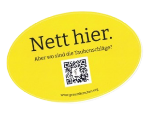 Aufkleber, Nett hier