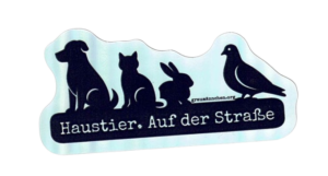 Aufkleber, Haustier. Auf der Straße